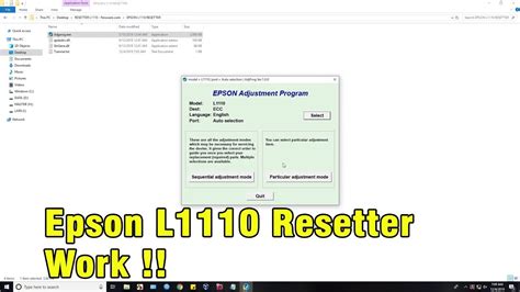 epson l1110 resetter|Epson L1110 Adjustment Program .